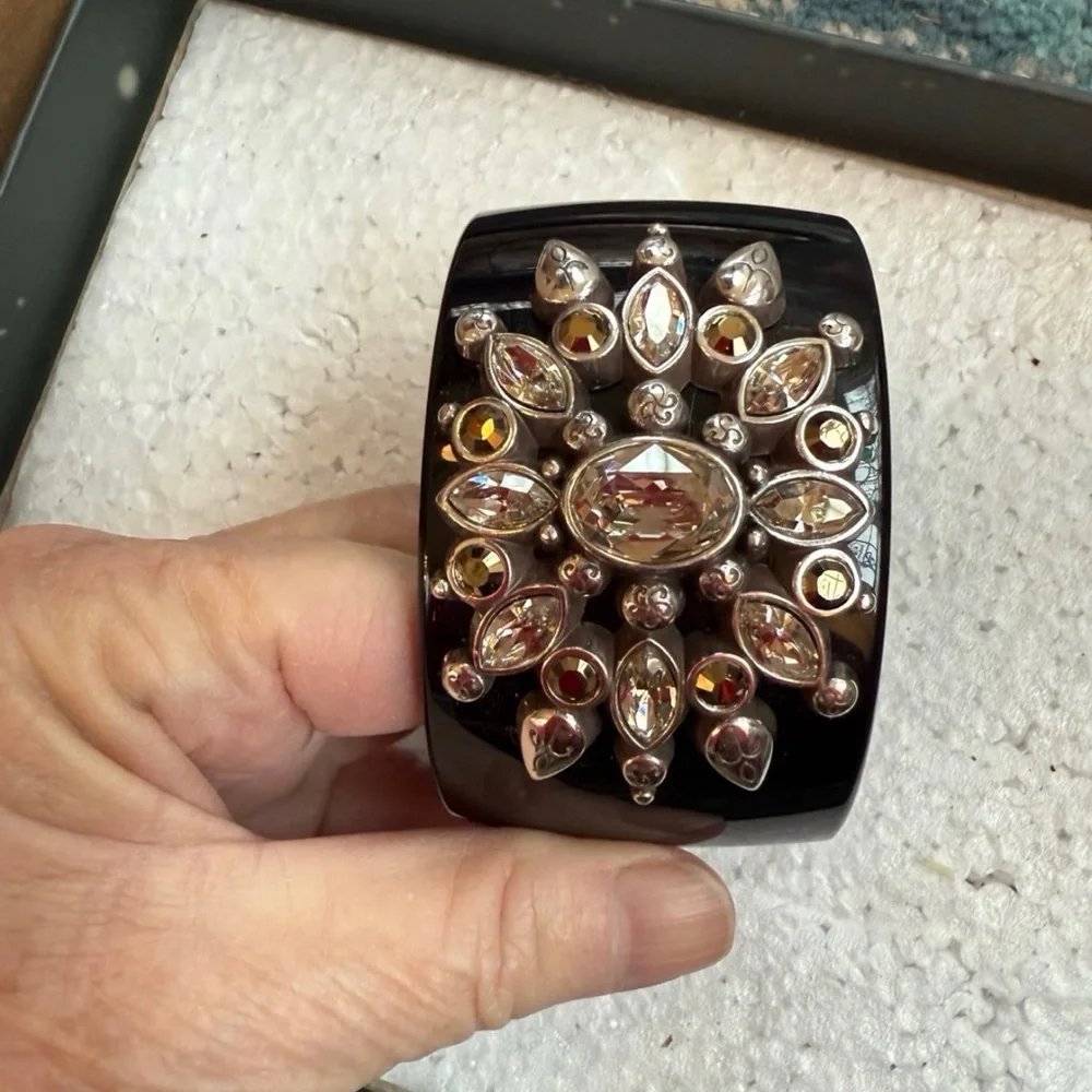 Brighton Black and Silver Bracelet with Swarovski crystals & Gold Accents - Picture 3 of 12